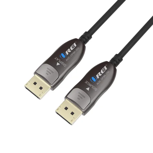 Vista 7 de OREI Cable AOC DisplayPort 2.0 8K de 250 pies - 54 Gbps, 8K a 120 Hz, 4K a