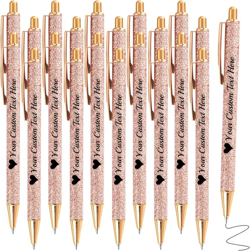 Vista 31 de Hasta 100 bolígrafos personalizados a granel con nombre, bolígrafo con purpurina personalizable, logotipo de negocios, mensaje de texto, regalo