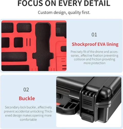 Vista 4 de Estuche de transporte impermeable compatible con DJI Osmo Pocket 3 Creator Combo Estuche rígido Estuche de viaje portátil Bolsa de almacenamiento