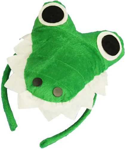 Vista 2 de Diadema de animales de felpa para fiesta de pelo, accesorio de disfraz de cosplay - cocodrilo