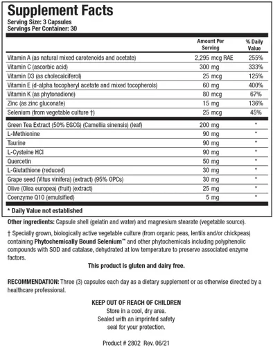 Vista 3 de Biotics Research BioProtect Plus protege el cuerpo del daño oxidativo, apoya la salud general, la salud inmunológica, la salud cardiovascular.