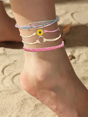 Vista 6 de Pulsera de perlas para mujer, pulsera apilable multicapa de perlas sintéticas, pulseras apilables de cuentas bohemias de cristal con diamantes