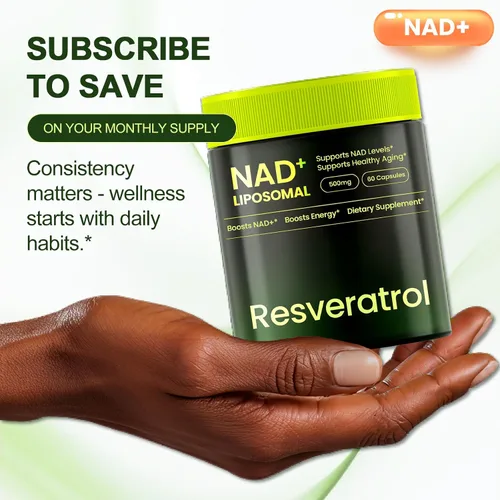 Vista 4 de Suplemento alternativo NMNH, resveratrol de ribósido de nicotinamida NAD, NAD liposomal + resveratrol, suministro de 30 días - Suplemento NAD