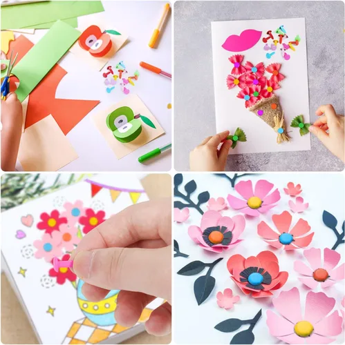 Vista 7 de LOMIMOS 500 piezas coloridas mini bridas de sujeción de papel, pin dividido para manualidades, proyectos escolares, álbumes de recortes, bricolaje