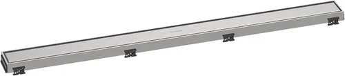 Vista 18 de hansgrohe RainDrain Match - Drenaje de ducha lineal para 31 1/2 pulgadas, áspero con marco de altura ajustable en acero inoxidable cepillado