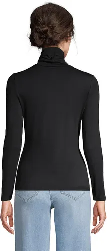 Vista 2 de Lands' End - Suéter ajustado, ligero, de cuello alto y manga larga para mujer