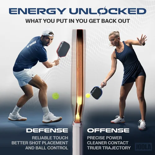 Vista 3 de JOOLA Pro V Pickleball Paddle - 14mm/16mm - Raw Carbon Fiber Textured Surface - Enhanced Frame & Propulsion Core, USAPA & UPA-A Certified, NFC Chip