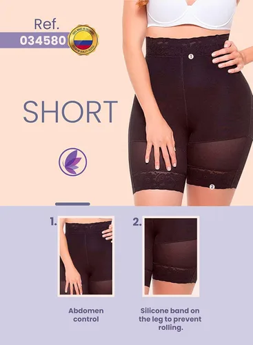 Vista 4 de Fajitex Levanta Cola Colombianos Pantalones Cortos de Alta Compresión Faja Control Firme Faja Pantalones Cortos 024580 034580