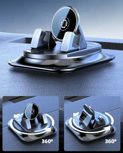 Vista 3 de Soporte de teléfono para salpicadero, soporte universal para teléfono de automóvil de 360°, soporte adhesivo universal para parabrisas de automóvil