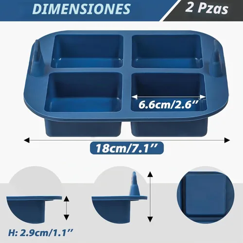 Vista 2 de Webake Molde para Brownies de Silicona para Freidora de Aire para Hornear, Molde de Silicona Cuadrado Antiadherente de 2.6" para S'mores, Disco