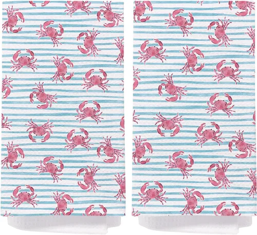 Vista 10 de SPBL&L Toallas de Cocina de Langosta - Decoración de Langosta, Toallas de Mano Náuticas para Baño, Toallas de Platos Costeras Náuticas de Playa