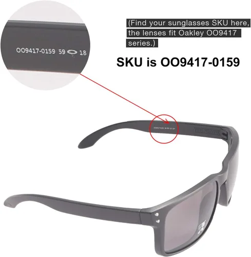 Vista 5 de Walleva Lentes de repuesto para gafas de sol Oakley Holbrook XL múltiples opciones disponibles