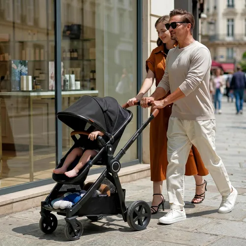 Vista 3 de Mompush Ultimate2 Cochecito de bebé, Cochecito convertible premium de tamaño completo para niños, Asiento reversible con ajuste de reclinación