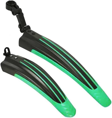 Vista 3 de BlueSunshine - Juego de guardabarros ajustables para bicicleta de montaña y carretera, para ciclismo, delantero/trasero, color negro Todo negro