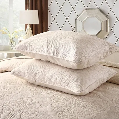 Vista 4 de ABREEZE Juego de colcha de algodón de 3 piezas, tamaño Queen, estampado de cachemira beige, uso en todas las estaciones, cómodos juegos de ropa