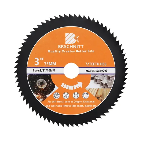 Vista 11 de Hoja de Sierra Circular HSS de 3 3/8 pulgadas - BRSCHNITT 44T Orificio de 3/5"-3/8" Discos de Corte para Cortar Madera, Cobre, Aluminio, Plástico