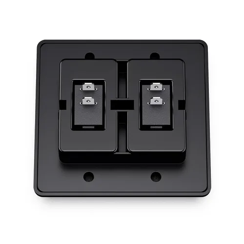 Vista 3 de Interruptor de doble SPST moderno con tapa, 12 voltios, para RV, remolque, caravana, con etiqueta adhesiva (negro)