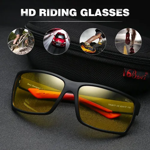 Vista 5 de Bevi - Gafas de sol deportivas polarizadas con montura TR90 irrompible y protección UV 400 para hombres y mujeres, ciclismo, correr, conducir, golf