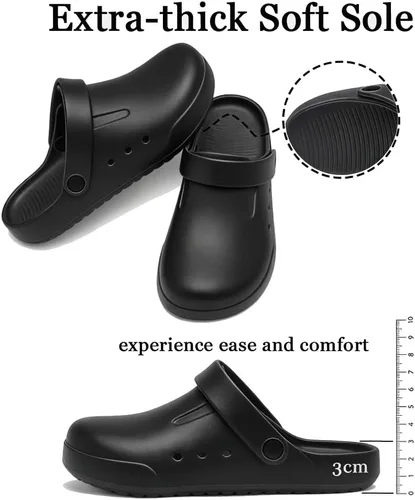 Vista 5 de Nihaoya Zuecos para Hombre y Mujer Zapatos de Jardín Cómodos Antideslizantes Sandalias Ligeras Transpirables Pantuflas de Playa al Aire Libre
