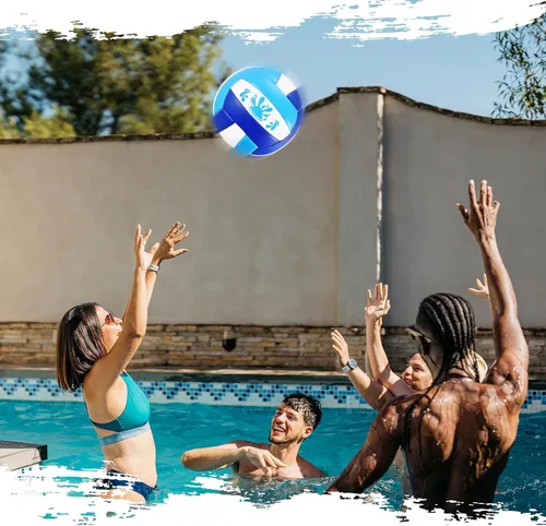 Vista 6 de Leitee 5/8.5 pulgadas impermeable piscina voleibol natación agua playa voleibol con bomba de cubierta suave para adultos juego actividades al aire