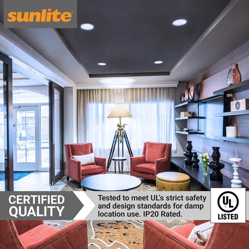 Vista 5 de Sunlite 41191 Bombilla LED BR40 empotrable, 14 W (equivalente a 85 W), 1060 lúmenes, base media (E26), regulable, inundación, certificación UL, 6500