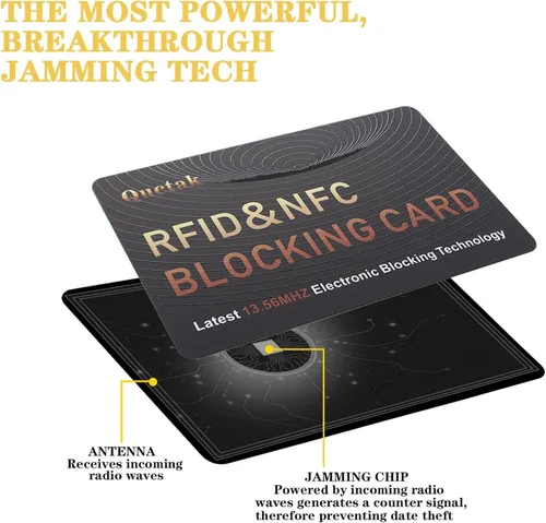 Vista 6 de 5 tarjetas de bloqueo RFID, protector de tarjeta de crédito antirrobo, protector de pasaporte para tarjetas de crédito NFC para hombres y mujeres