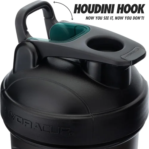 Vista 3 de Hydra Cup ProFlow [Paquete de 2] Botellas agitadoras de 28 onzas para batidos de proteínas, tazas agitadoras con batidor de bolas, botella agitadora