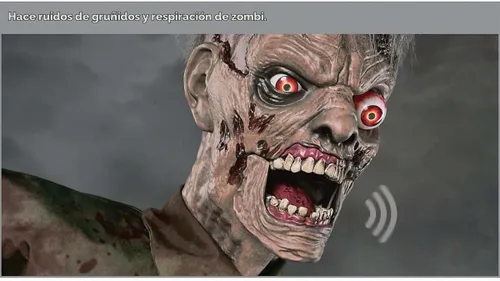 Vista 3 de Spirit Halloween 6 pies 1 en Jeremy Jaws Animatronic, decoración de zombis