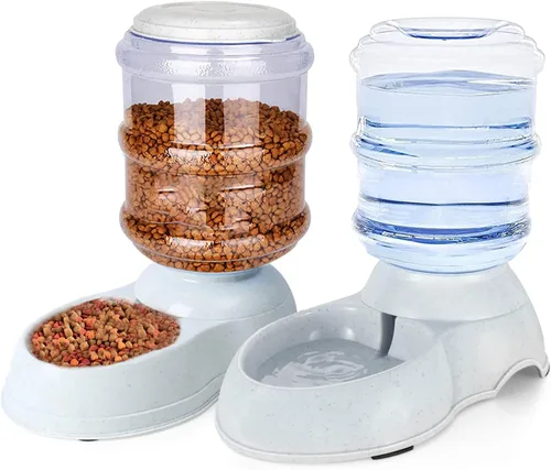 Vista 9 de Comederos automáticos para perros - Dispensador de comida por gravedad de 3 galones de capacidad para perros grandes y gatos
