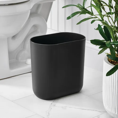 Vista 3 de iDesign Cade - Juego de limpieza para inodoro Cubo de basura para dormitorio, oficina, escritorio, dormitorio