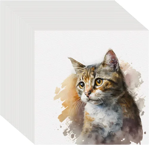 Vista 16 de 100PCS 2.5x3.5 Watercolor Paper Bulk, 140lb/300g Cold Press Thick Water Color Paper Pad for Child Adult, White Art Paper for Drawing Painting