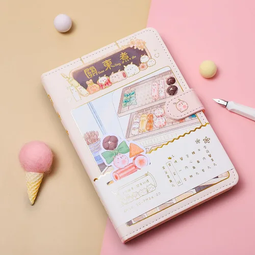 Vista 4 de Cuaderno de Diario Kawaii de KetA – Cuaderno de Papelería Japonesa Estética Linda, 256 Páginas – Perfecto para Niñas, Adolescentes y Mujeres