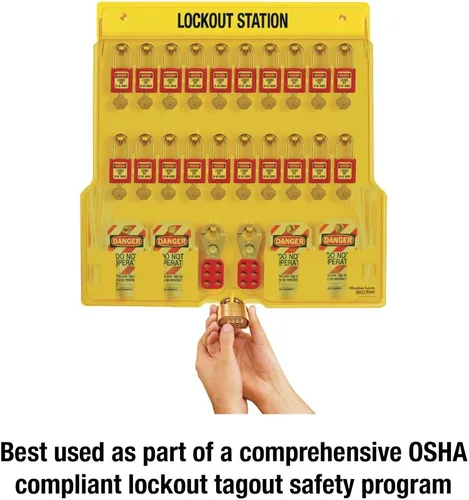 Vista 2 de Master Lock 1484BP410 Lockout Tagout Estación de candado
