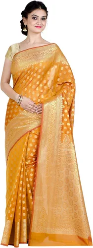 Vista 18 de Chandrakala Banarasi - Sari para mujer con blusa sin costura (1105)