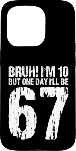 Vista 14 de Bruh I'm 10 But One-Day I'll Be 67 Retro 10th Birthday Kids Case for iPhone 17