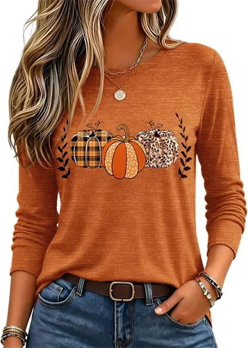 Vista 41 de Zeagoo Paquete de 3 camisetas de manga larga para mujer, estilo casual, suave, cuello redondo, básicas, ropa de otoño Z Rayas Azul 273