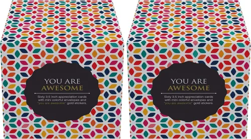 Vista 11 de Dessie 60 tarjetas inspiracionales con sobres de 3.5 x 3.5. Sellos "Eres Increíble" para reconocimiento, aliento, gratitud, afirmaciones positivas