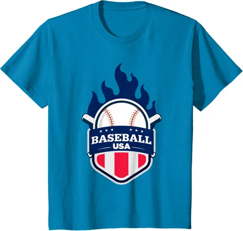 Vista 52 de Baseball USA Support the Team Shirt - Camiseta con la bandera de Estados Unidos, Blanco, S