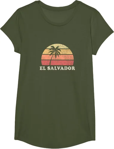 Vista 72 de El Salvador Vintage 70s Retro Throwback Design Camiseta, Azul