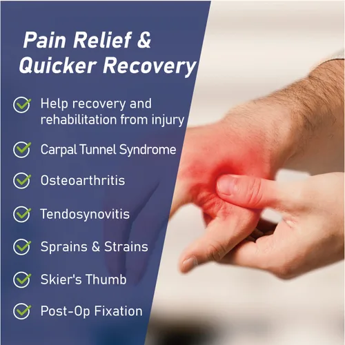 Vista 2 de Férula Espica de Muñeca y Pulgar con Correa Rápida – Soporte Ortopédico Ajustable para Tenosinovitis de De Quervain, Tendinitis, Artritis, Esguinces