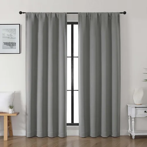 Vista 37 de Gwine Cortinas opacas para dormitorio, 54 pulgadas de largo, paneles de cortina de ventana con aislamiento térmico y reducción de ruido, cortinas