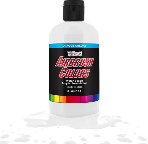 Vista 35 de U.S. Art Supply Pintura acrílica opaca para aerógrafo color azul aguamarina, botella de 1 onza, colores a base de agua no tóxicos de grado