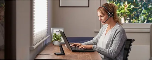 Vista 2 de Jabra Evolve 65 SE - Auriculares inalámbricos mono - Auriculares Bluetooth con micrófono de cancelación de ruido, batería de larga duración
