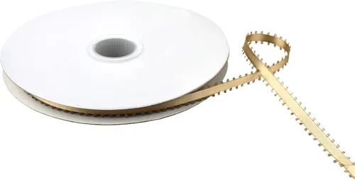Vista 70 de Homeford Cinta de satén de doble cara con borde Picot, 50 yardas (3/8 pulgadas, oro antiguo)