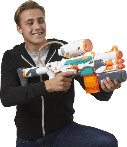 Vista 13 de Nerf Modulus Tri-Strike Blaster, Cañón Mega, Lanzacohetes, Cargador, 1 Cohete, Juegos al Aire Libre para Niños (Exclusivo de Amazon)