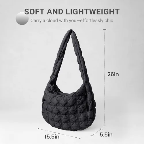 Vista 4 de Bolsas cruzadas acolchadas para mujer, bolsa de mano inflada, bolsa de mano con burbujas, bolso grande