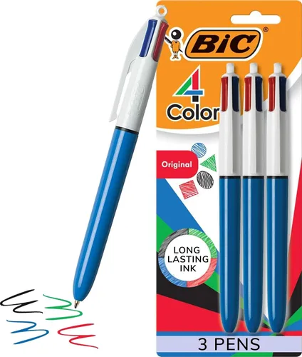 Vista 10 de BIC Juego de 6 bolígrafos retráctiles de 4 colores Shine con punta de 1,0 mm y barril ancho, varios