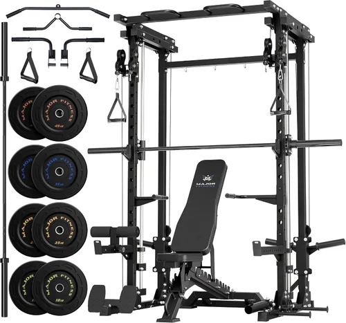 Vista 19 de Major Fitness Máquina Drone3 Smith, estante de energía todo en uno