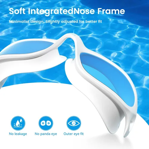 Vista 5 de COPOZZ Gafas de natación para mujeres adultas, gafas de natación para mujeres y hombres, antivaho sin fugas, protección UV para adultos