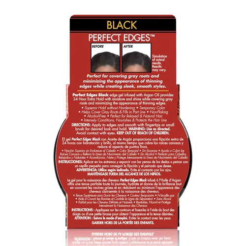 Vista 5 de Creme of Nature Perfect Edges Gel de control de bordes negro, 24 horas de duración con cobertura y brillo de canas, teñido sin descamación, domador